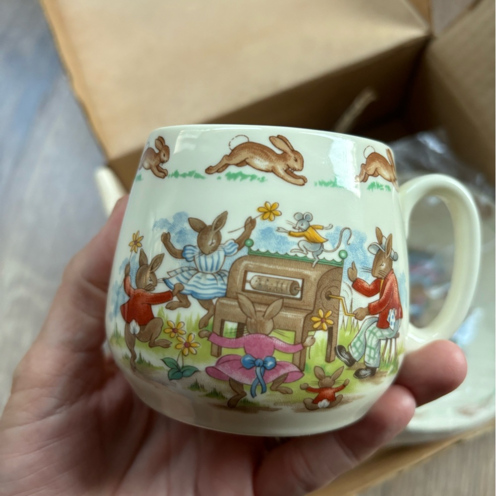 Easter Royal Doulton Bunnykins 3 piece Child's Dish Set Bone England Heirloom - Picture 5 of 15